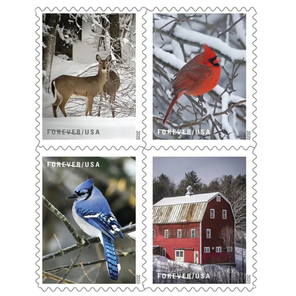 (2020) USPS Winter Scenes First Class Forever Postage Stamps