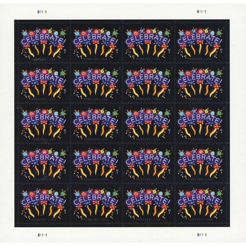 (2011) USPS Neon Celebrate! Forever Stamps
